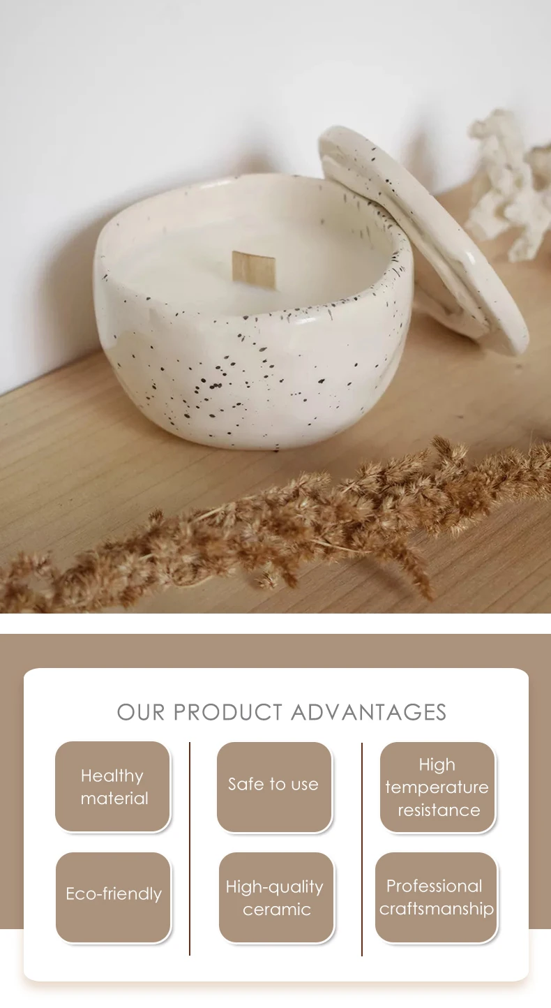 Customizable Retro Style Ceramic Candle Bowl Home Decoration Cheap