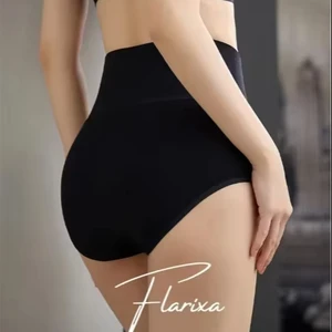 Women's Seamless High-Waisted Thin Shaping Underwear Breathable Flat-Bellied Slimming Control Panties Woven Weaving Method Nylon