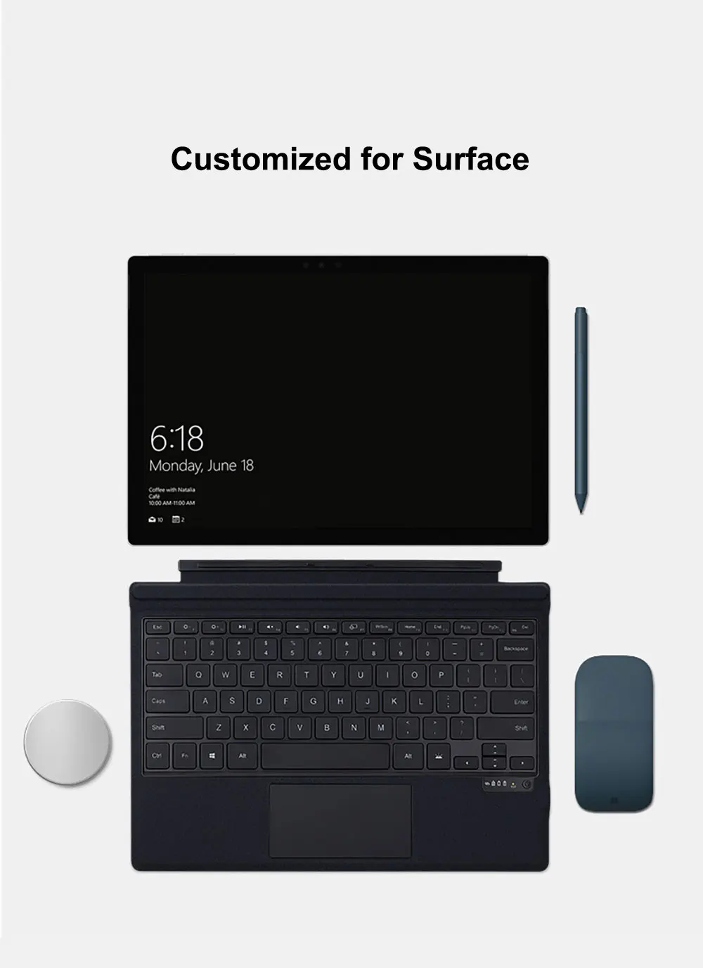 product magic keyboard for microsoft surface type intelligent double sided clip magnetic adsorption advanced technology pbk201 laudtec-2