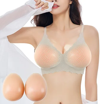 OEM/ODM Silicone False Chest Underwear Small Chest Display Big Chest Pad Women's Wireless Lace Push up Bra Seamless Comfortable