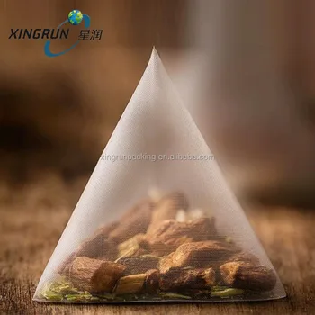 Custom printed tag biodegradable empty individual pyramids bath tea bags