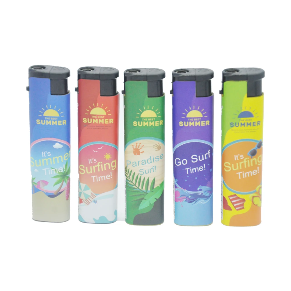 2023 HP High Quality Custom Plastic Windproof Cigarette Lighter Shrink up with Pictures