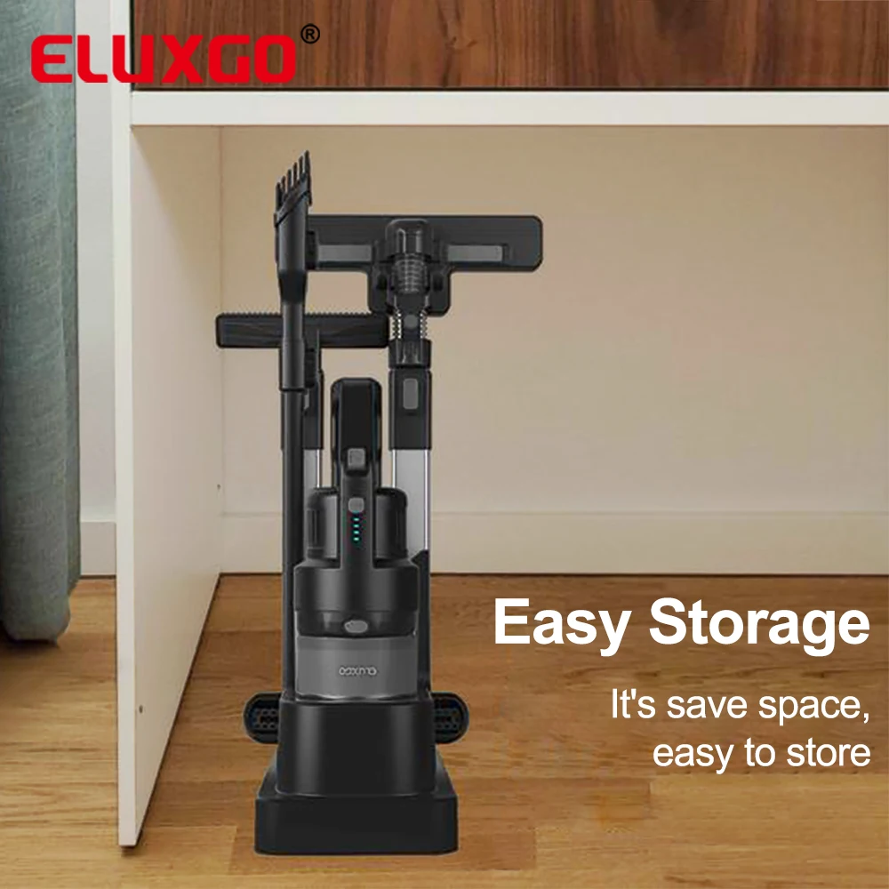 ELUXGO Handheld Cordless Cyclone Vacuum Cleaner - Portable 2 in 1