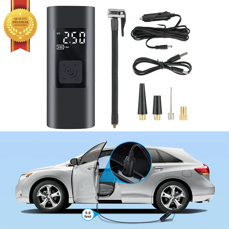 Electric Inflator Pump Portable Mini Wireless Smart Digital Air Compressor Tire Pressure Detection For Car Bike Motorcycle Balls manufacture