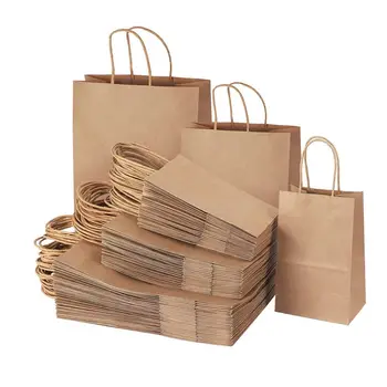 Custom Colorful Kraft Paper Tote Bag Ribbon Shoes Underwear Candles Socks Supermarket Shopping Exhibitions Luxury tems Embossed