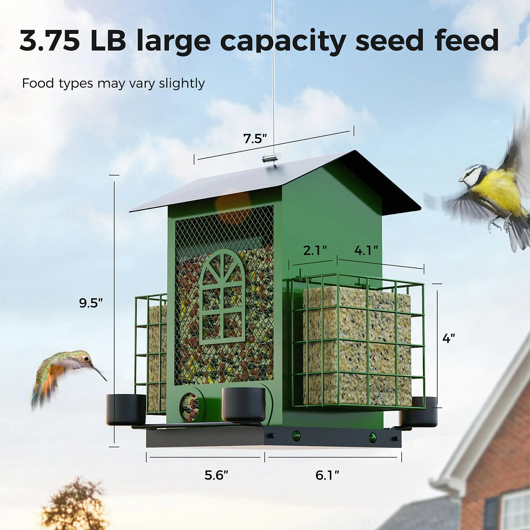 JH-Mech Powder-Coating Wall Mounted Bird Feeder Multifunction Removal