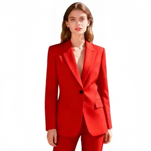 Hot Selling Women's Polka Dot Velour Anti-Wrinkle Blazer Long Sleeve Single Button Office Suit Business Jacket