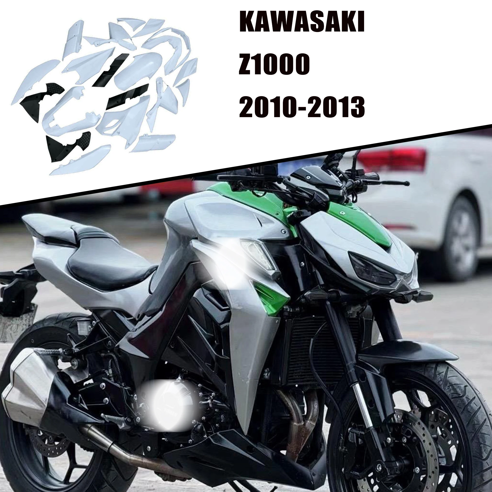 Unpainted Motorcycle Fairing Kit for Kawasaki Z1000 2010-2013