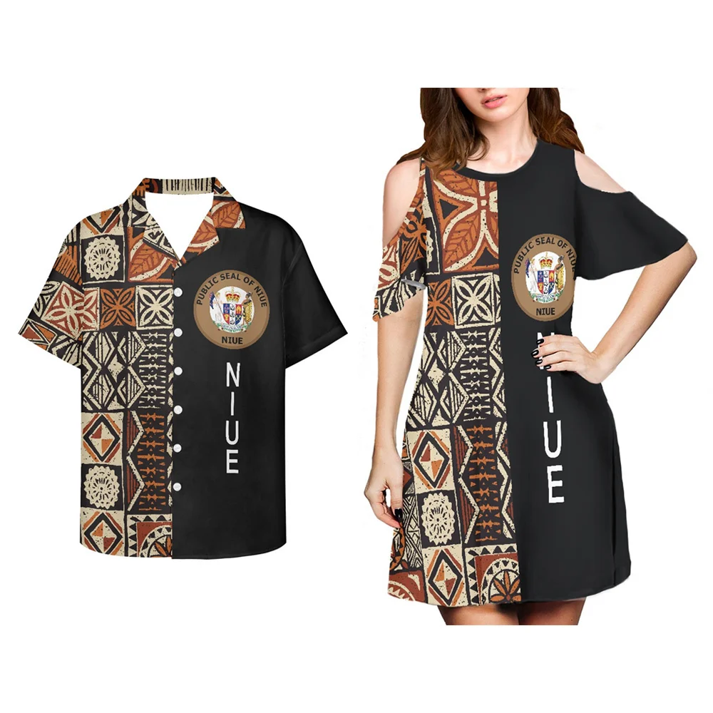 Vestidos De Fiesta Para Parejas,Ropa Con Estampado De La Isla Niue Tribal  Polinesia,Personalizada,Para San Valentín,Para Parejas - Buy Par Ropa Para  San Valentín Product on 