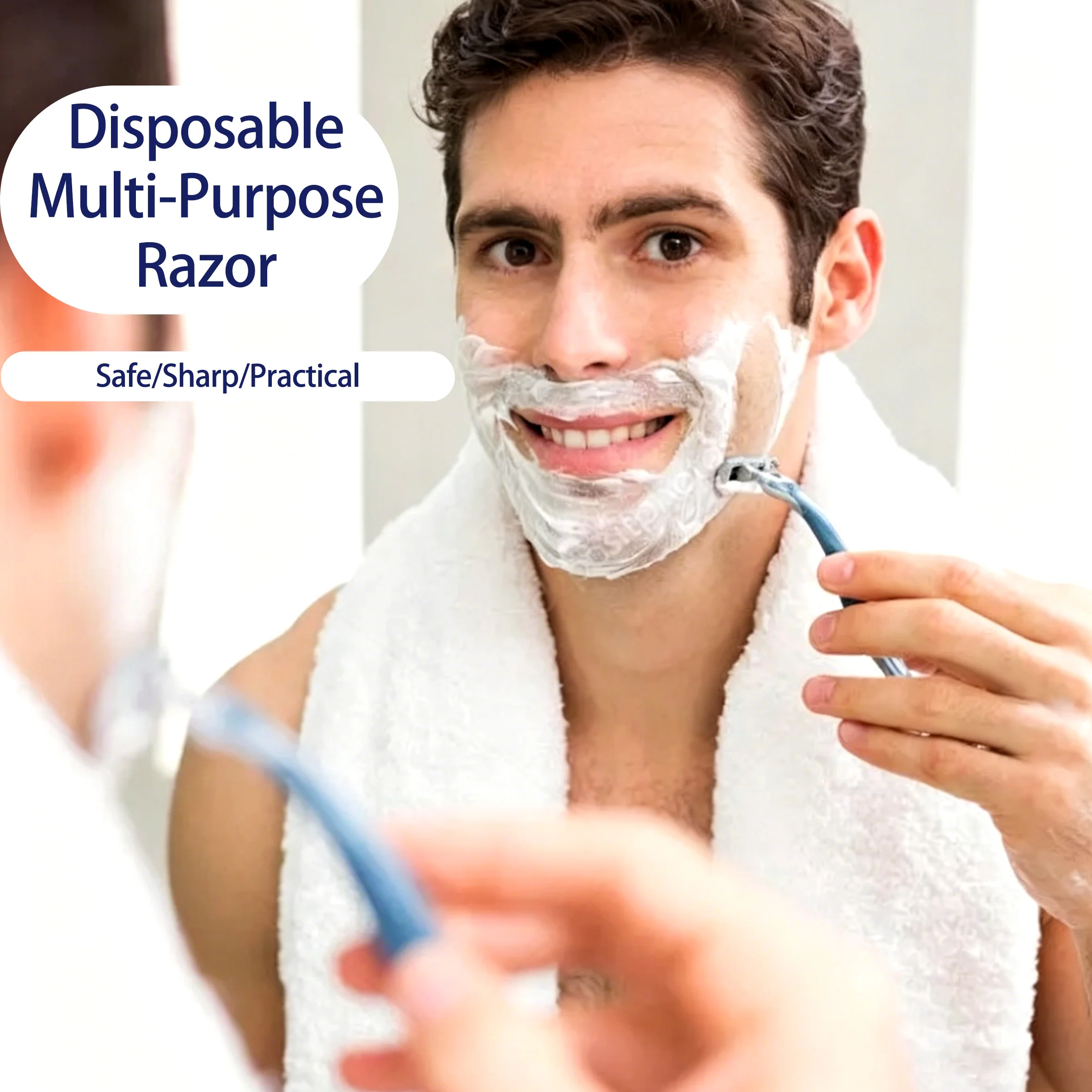 TEXNET Custom Straight Fixed Head Twin Blade Disposable Safety Razor Face Body Use Barber Salon Plastic CE Certified for Men
