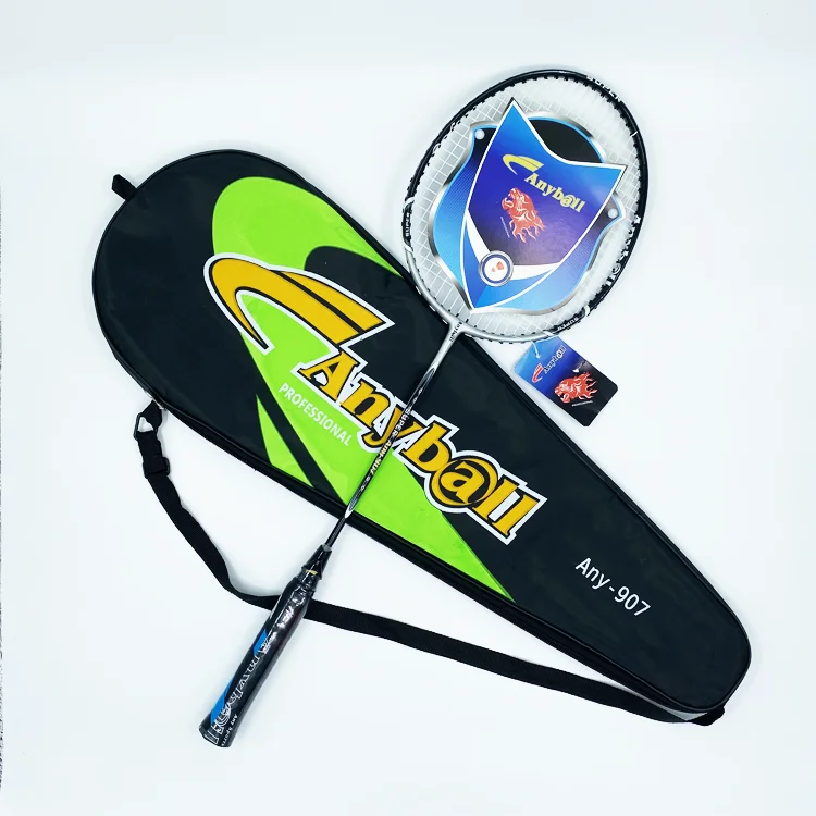 Popular  Professional Aluminum Alloy Cheap String Badminton Racket Single Piece Racquet With String and a bag details