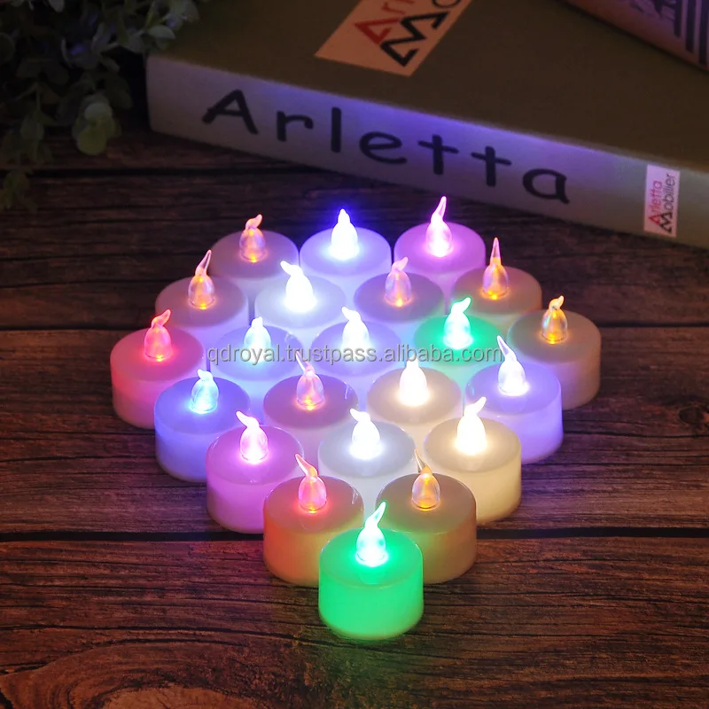 Wholesale Battery Colorful Led Tea Lights Electric Candles Realistic