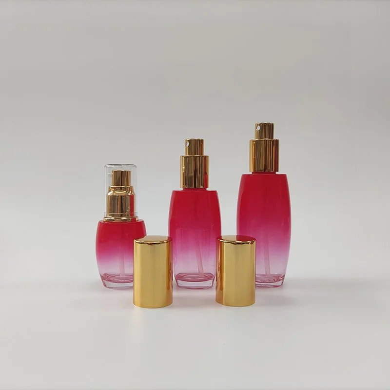 New Design Luxury Thick Bottom clear Cosmetic Serum Lotion Pump Bottle Jars Dropper Bottle Skincare Packaging