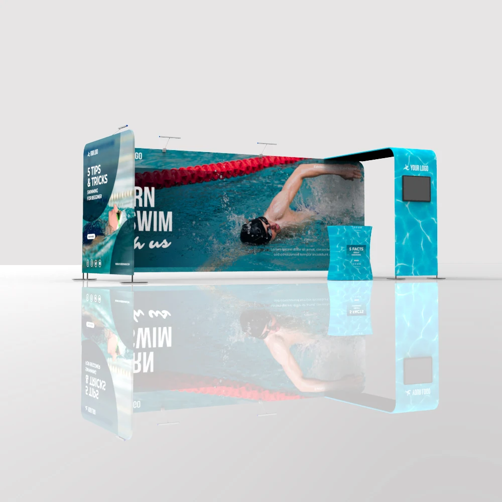 Лидер продаж, легкий алюминиевый каркас 10x20 футов, портативный выставочный стенд для рекламных ярмарок