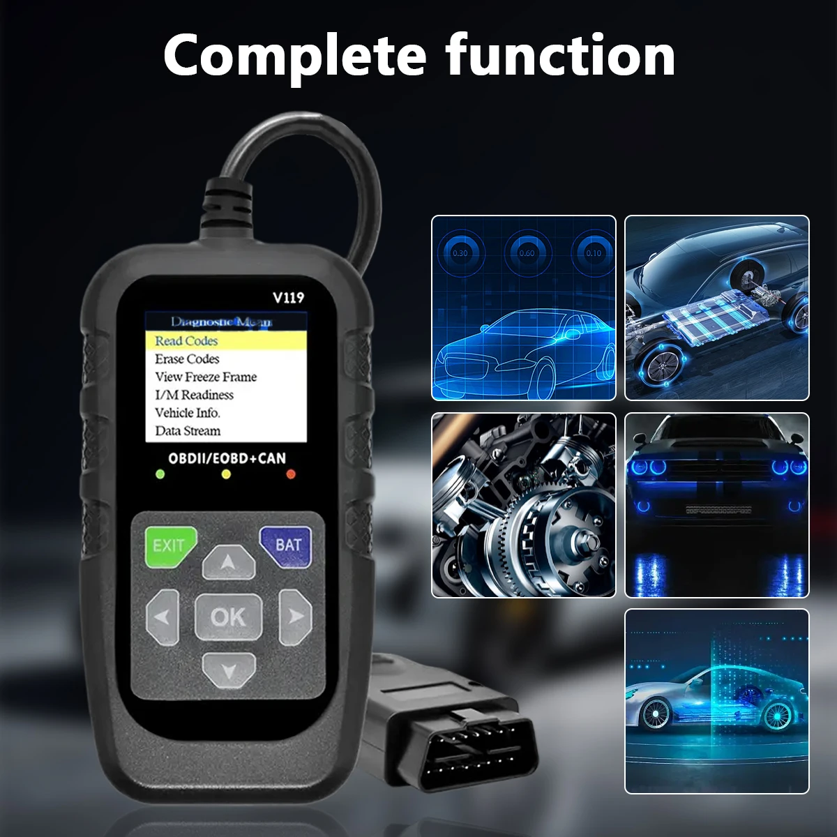 Factory Price V119 OBD2 Scanner Check Engine Fault Code Reader Diagnostic Scanner EOBD Auto Reader Scanner for Universal Cars - view 6