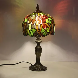 Tiffany Style Small Table Lamp Nordic Hotel bar Bedroom Bedside Handmade Stained Glass Shades Desk Lights