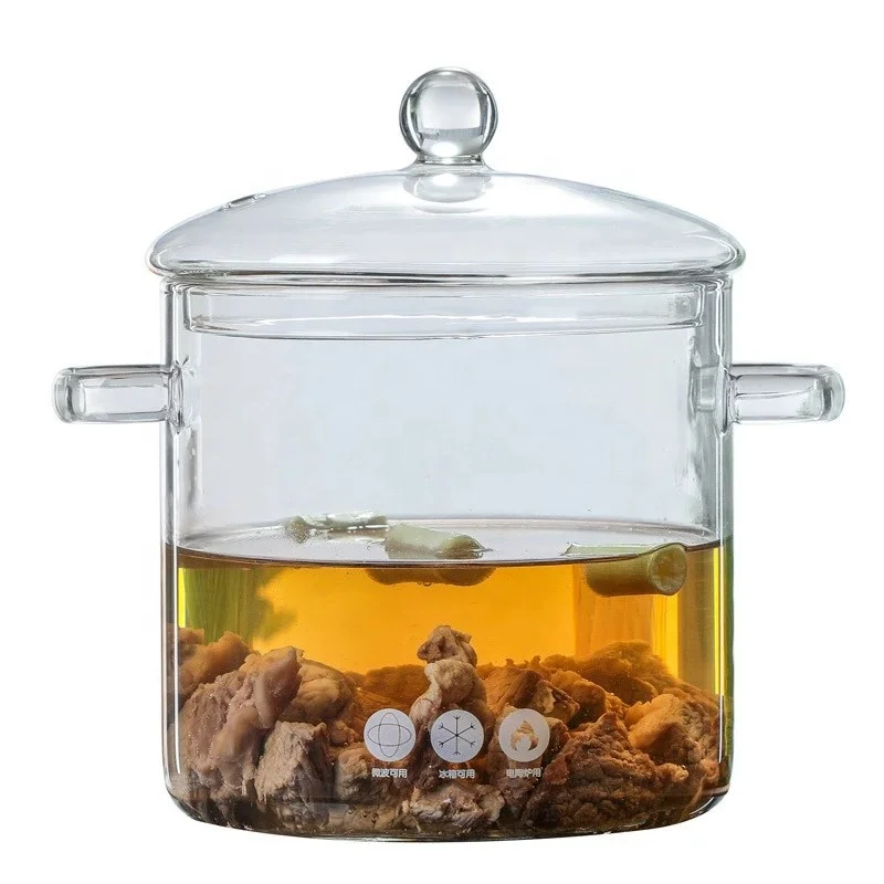 Прозрачная термостойкая кастрюля Многофункциональный кухонный прибор для приготовления супа стеклянная посуда пищи