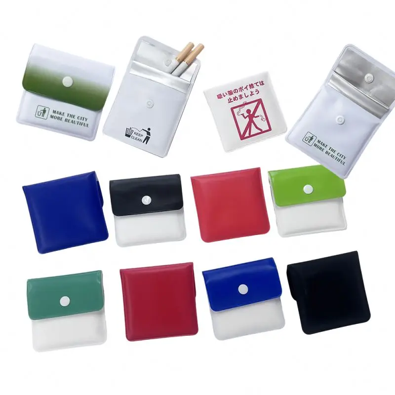 cigarette butt pouch Custom Printed Japandi Design Portable Pocket Outdoor Environmentally Friendly Ashtray Cigarette Butt Butt
