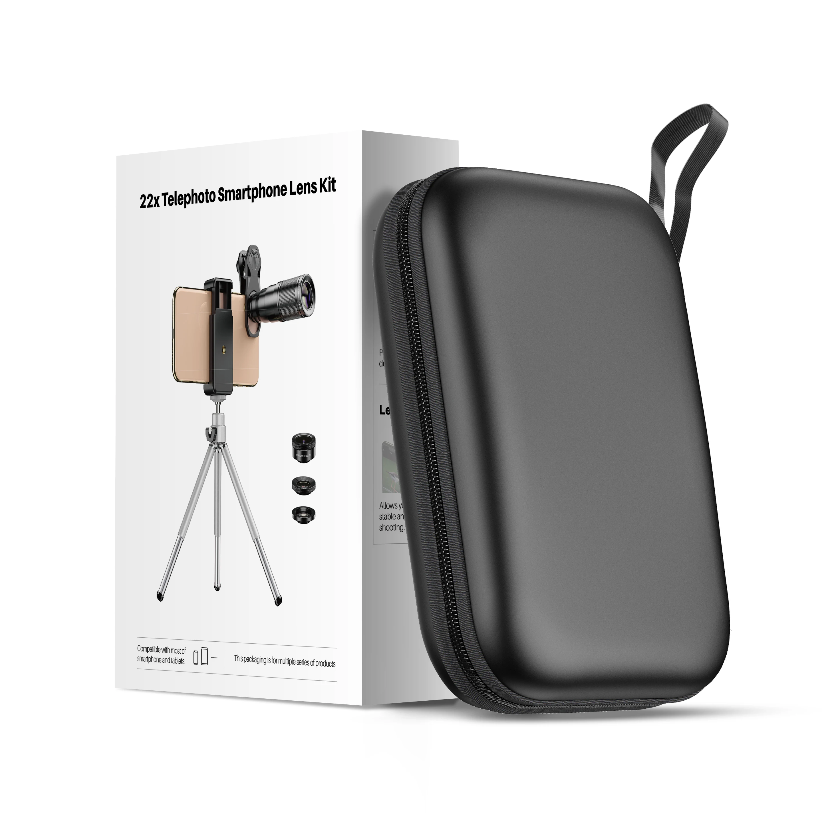 APEXEL Cell Phone Camera Lens Universal Kit 4 in 1 22X Mobile Phone Monocular Telescope Wide Angle Macro Fisheye Lens for iPhone