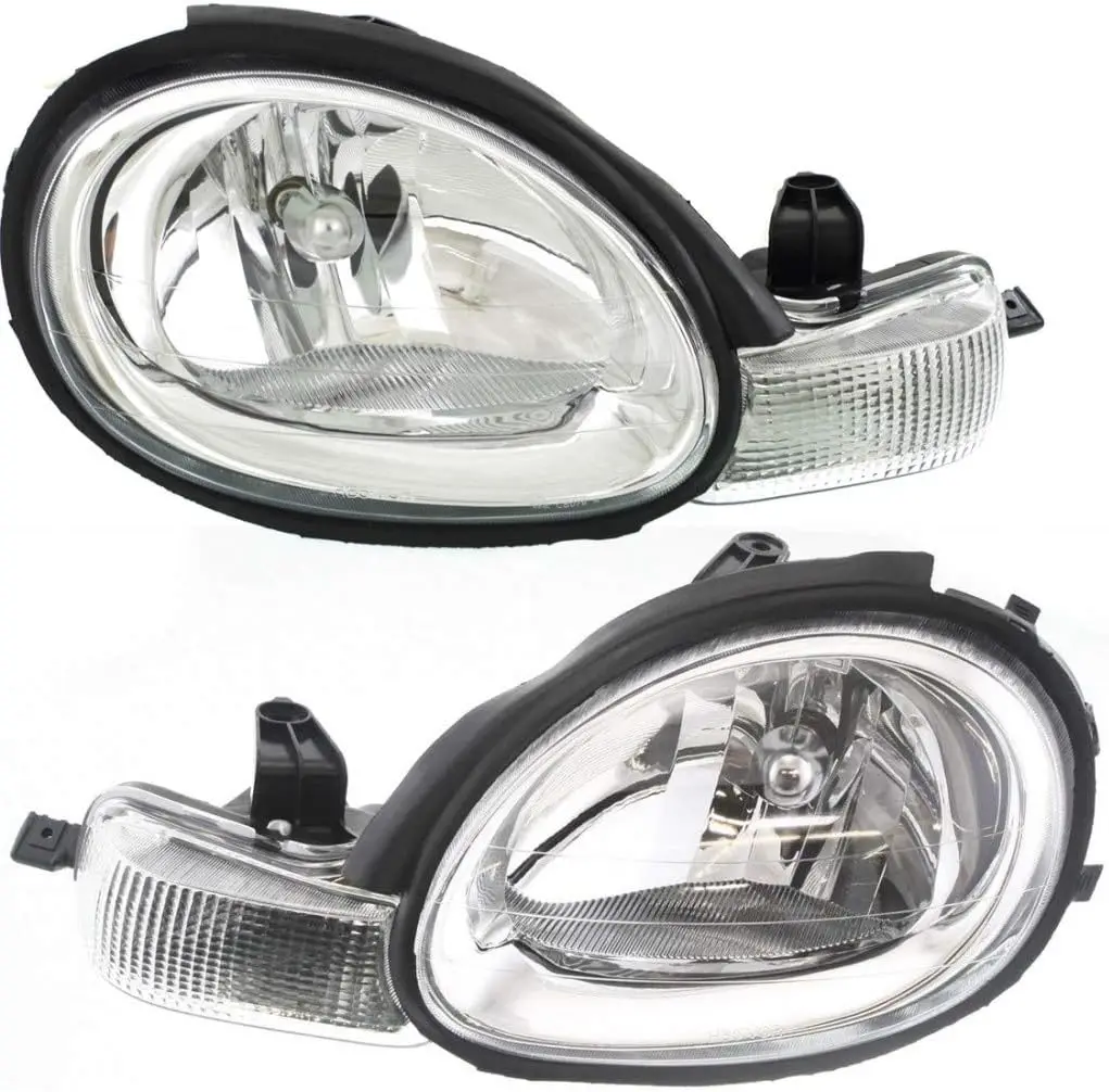 Headlights Assembly Compatible for DODGE Neon 2000-2002 (w/o Bezel)   Halogen Headlamp, Driver and Passenger Side