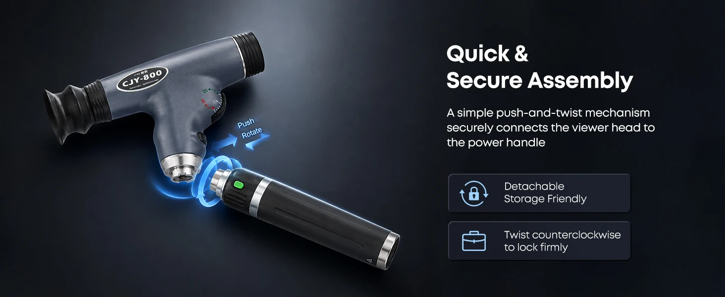 NJC‑800 Streak Retinoscope Ophthalmoscope Set LED Bulb Optometry Ophthalmic Examination Equipment