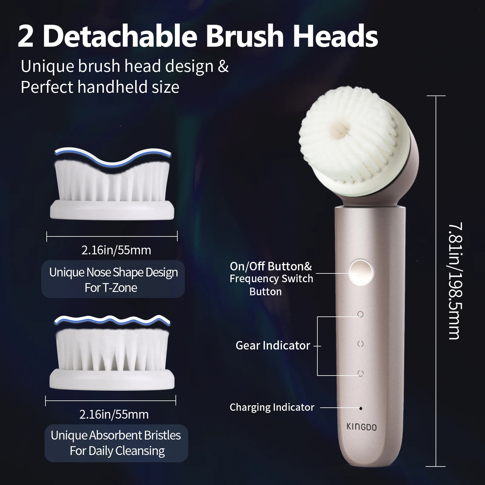 Waterproof Rechargeable Face Cleaning Massage Electric Spin Brush