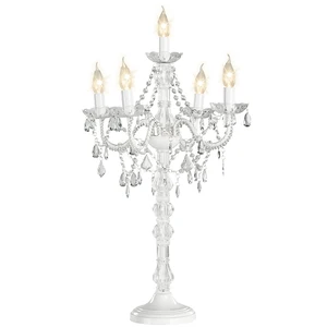 Restaurant Bedside Cube Working Old clear Color  Crystal Chandelier Desk Table Lamp Buy Online for Wedding Decoration 5 Light