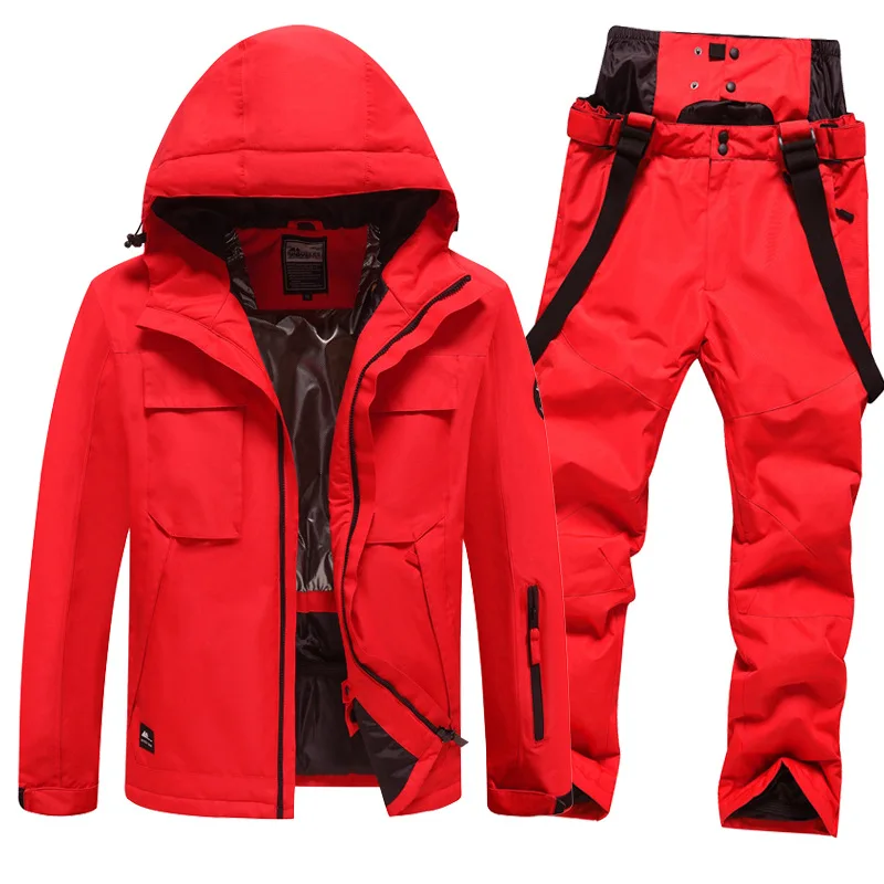 Winter Women And Mens 2 Piece Ski Pants Jackets Set Outdoor Sport Snowsuits Overall Snow Ski 6238