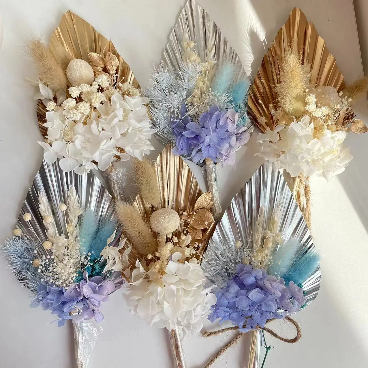 Wholesale Cake Decorations Supplies Dried Flower Cake Topper Palm Leaf