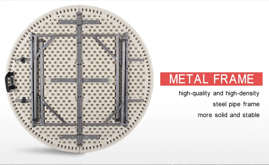 Banquet Folding Round Table For Sale Outdoor White Plastic 456ft Dining Round Table Designs Party Suitcase HDPE Wedding Table