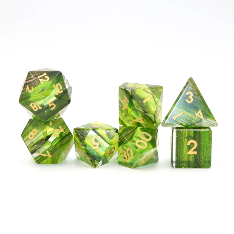 RPG Custom Gemstone Polyhedral Dice Set for DND Games factory