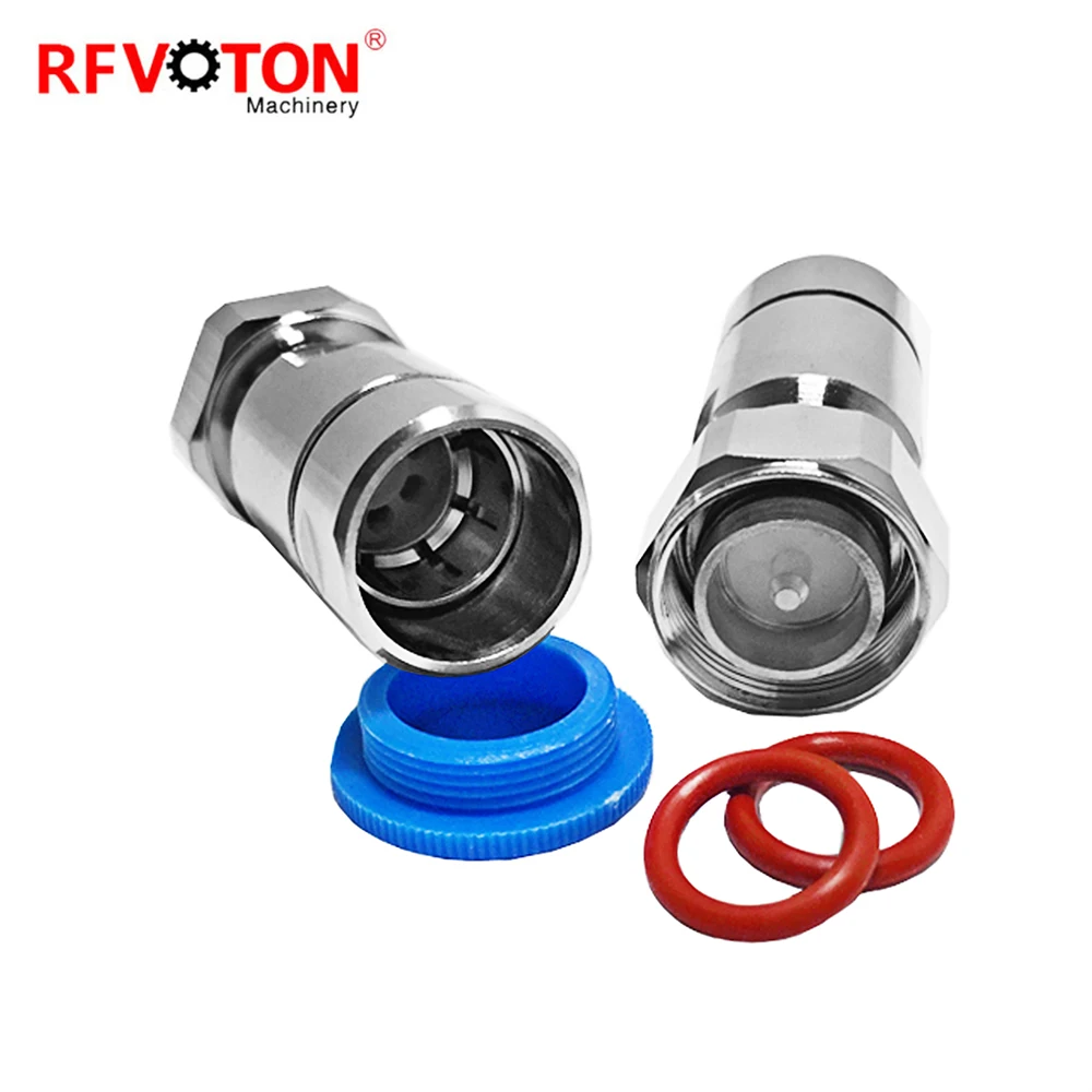 RF connector 4.3-10 type male pin straight clamp for 1-2 RF coaxial cable plug factory
