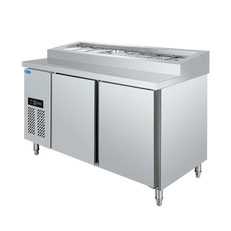 Door and Drawer Under Counter Table Top Stainless Steel Salad Chiller