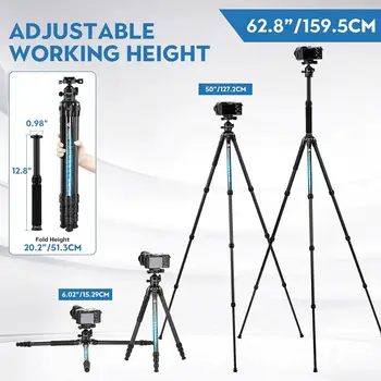Ultra Stable Lightweight Professional Travel Tripod With 360 Ball Head and Arca Swiss QR Plate for Camera Carbon Fiber Tripod product image