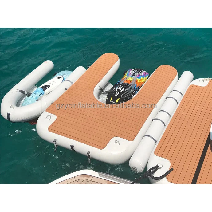 Inflatable Water Floating Island Platform Inflatable Pvc Jet Ski Dock