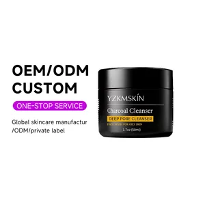 OEM ODM Product Black Head Remover Men Skin Care Charcoal Facial Cream Oil Control  Anti Acne Deep Pore Cleanser Face Wash