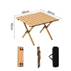 Table individuelle 60 cm, aspect bois clair.