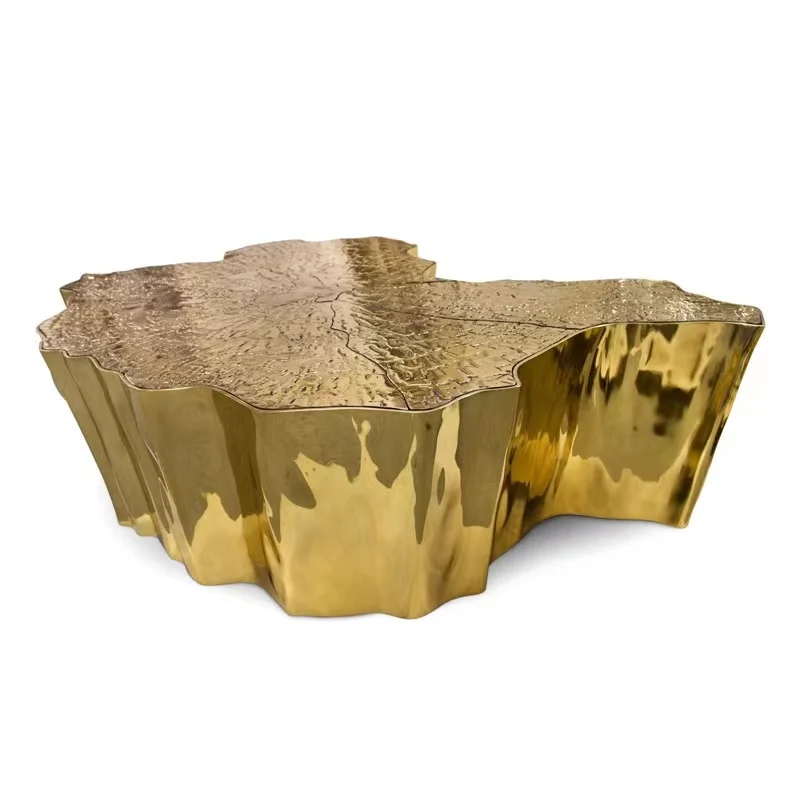 Light Luxury Gold Console Table Coffee Table Steelconsole Table Gold Living Room Hotel Club Opposite Sex Luxury Gold