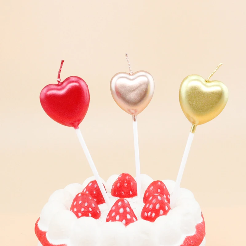 Paint Glitter Star Birthday Candle Heart Birthday Candles With Plastic