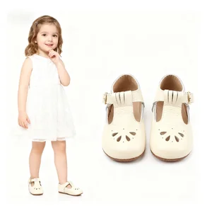 Babyhappy T-bar Dress Shoes Soft Genuine Leather Baby First Walkers Toddler Princess Shoes Girls Boys 0-24months