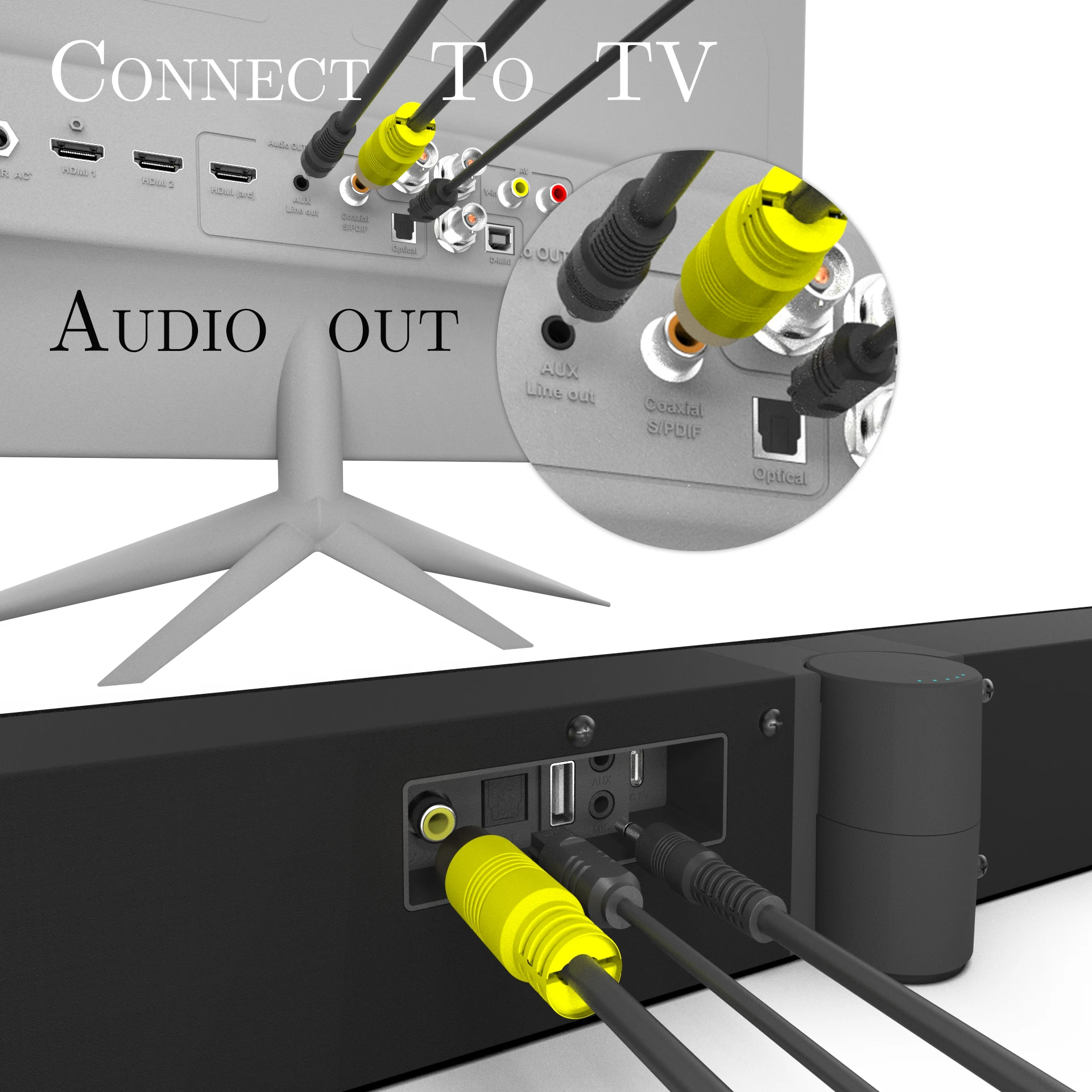 To Tv Soundbar Rca Output Hdmi Cable Rca Tv Connect To Soundbar