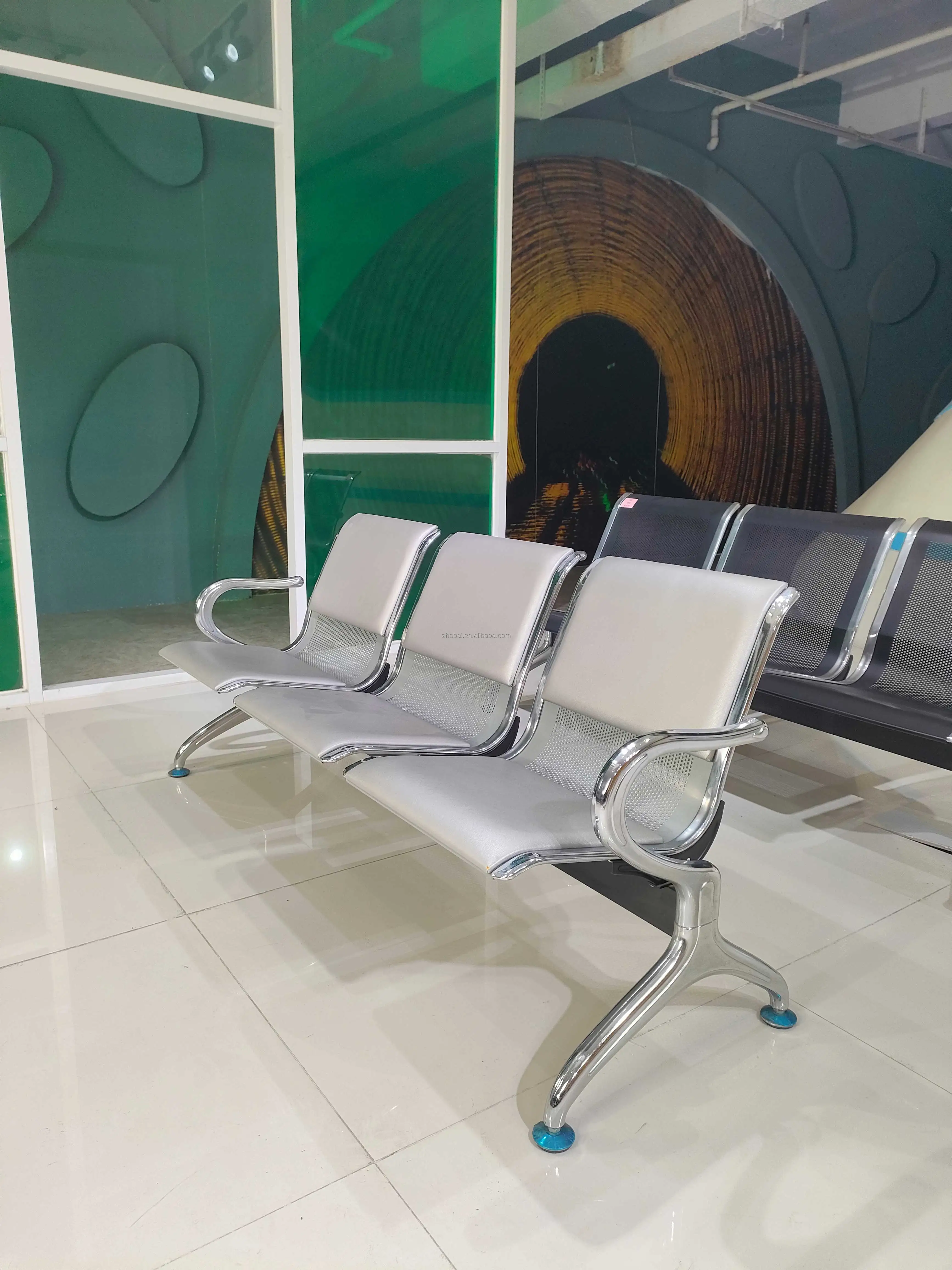 High Quality Customized Modern 1-5 Seat PU Aluminum Alloy Hospital Waiting Chairs 5-Year Warranty for School Gym Clinic Dental 4