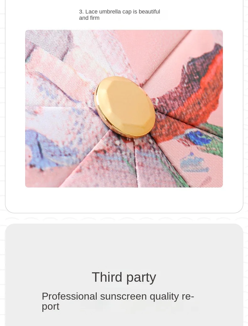 High-grade Double Layer Full Flower Printing Sunshade Folding Umbrella