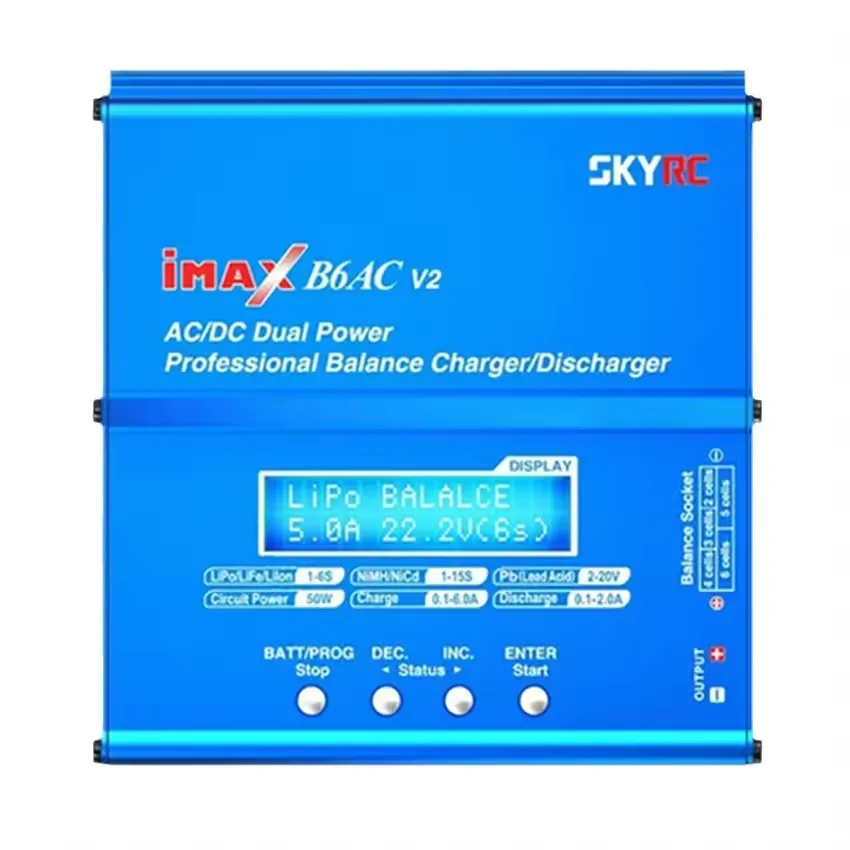 SKYRC IMAX B6AC V2专业50W 6A 2-6S双电源平衡充电器放电器塑料