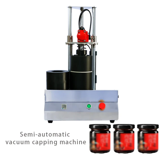 Glass Bottle Jar Canned Screwing Vacuum Capping Machine,Desktop Pneumatic Capper Vacuum Sealing Machine Equipment