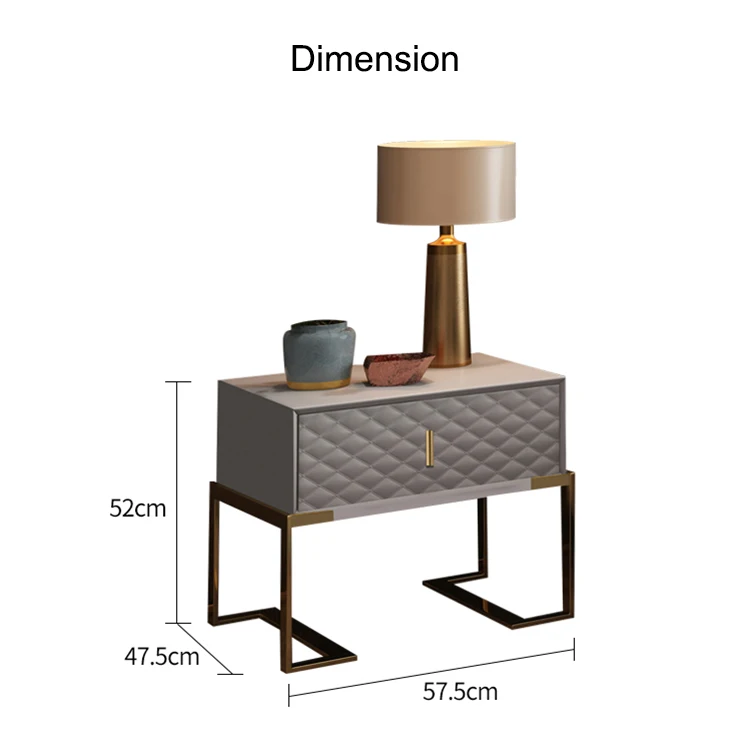 Bedside table modern grey cabinet