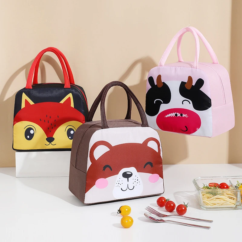 Insulation Kids Lunch Cooler Bags Cartoon Cute Animals Waterproof Food ...