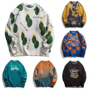 Men's 100% Cotton Anti-Wrinkle Anti-Pilling Pullover Breathable Knitted Weave Digital Printing for Autumn