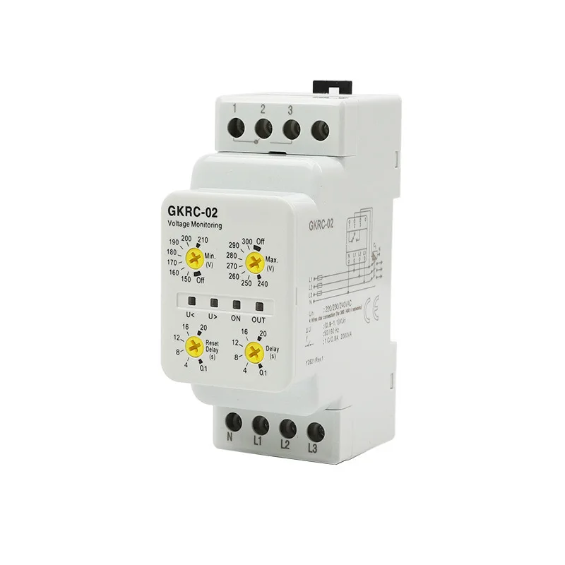 Miniature GKRC 02 Over and Under Voltage Phase Sequence Protector Sealed Switch for Protective Usage
