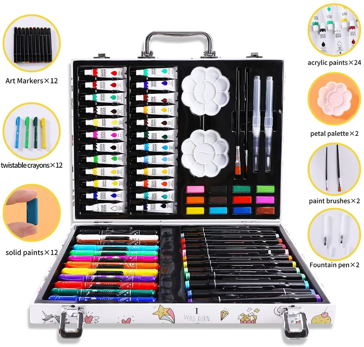 66pcs Kids Art Supplies Portable Painting & Drawing Art Kit For